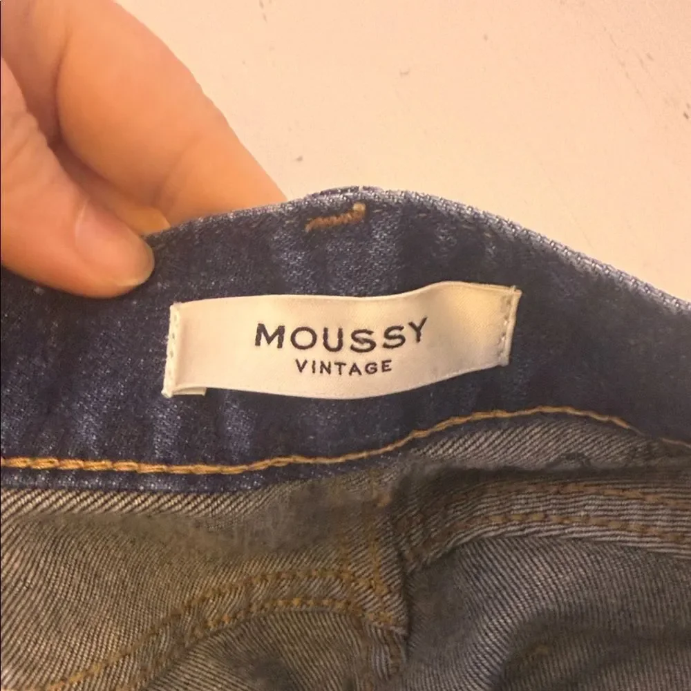 Moussy Vintage Glendora Flare Jeans 29 Dark Wash High Rise $350